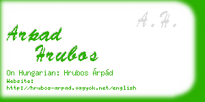 arpad hrubos business card